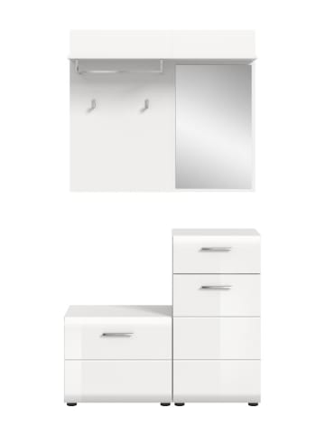 ebuy24 Garderobenmöbel Ice (4-teilig) Weiß 98 x 35 cm