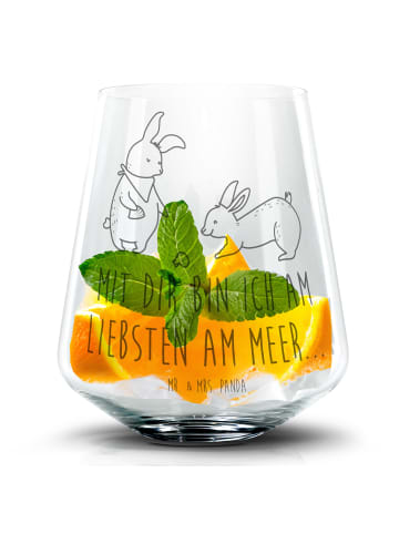 Mr. & Mrs. Panda Whiskeyglas Hasen Muschel mit Spruch in Transparent