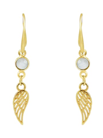 Gemshine Ohrringe WINGS - Schutzengel - Chalcedon in gold coloured