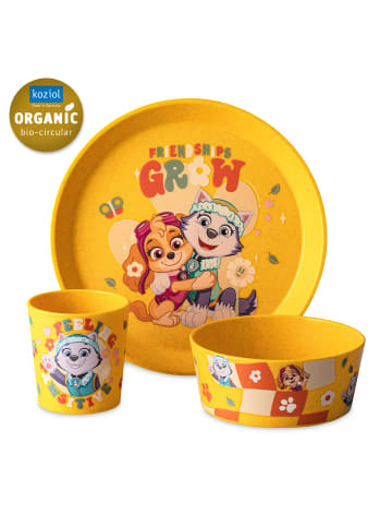 koziol CONNECT GROW PAW PATROL - Kleiner Teller + Schale + Becher in organic honey yell