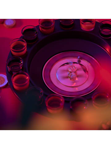 relaxdays 5 x Roulette Trinkspiel in Rot/ Schwarz