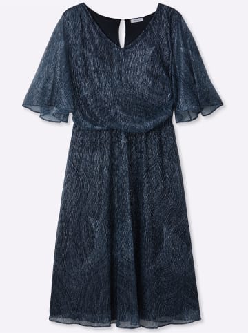 sheego Chiffonkleid in tiefblau-bleu-gemustert