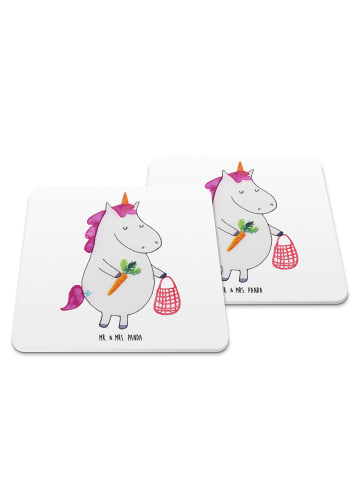 Mr. & Mrs. Panda Untersetzer Einhorn Gemüse ohne Spruch in Weiß