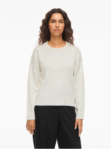 Vila Strickpullover in White Alyssum