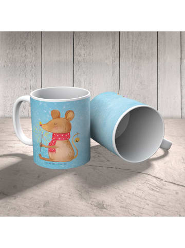 Mr. & Mrs. Panda Kaffeebecher Maus Weihnachten ohne Spruch in Eisblau