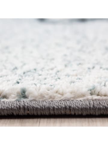 KADIMA DESIGN Kinderteppich Waschbar Elefant TASNA Strapazierfähig OEKO-TEX in Blau