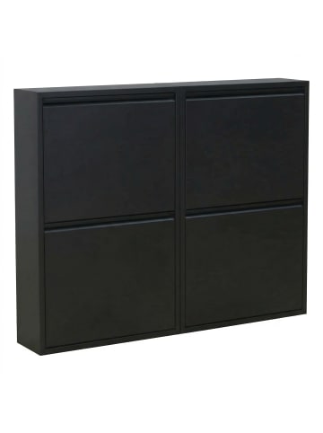 ebuy24 Schuhkipper Pisa 4 Klappen schwarz Schwarz 100 x 16 cm