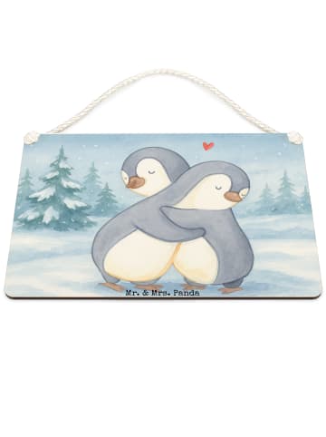 Mr. & Mrs. Panda Deko Schild Pinguine Kuscheln Design ohne Spruch in Weiß