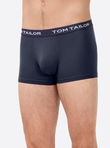 Tom Tailor Pants in marine + rot + grau-meliert