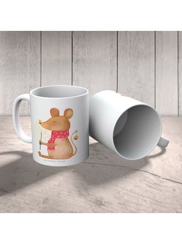 Mr. & Mrs. Panda Kindertasse Maus Weihnachten ohne Spruch in Weiß