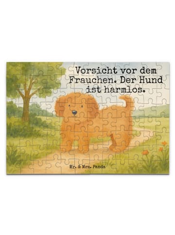 Mr. & Mrs. Panda Puzzle Hund Flauschig Design mit Spruch in Weiß