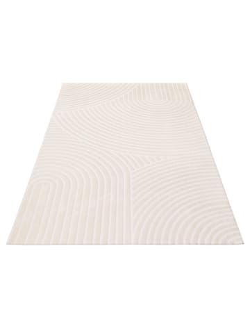 KADIMA DESIGN Teppich Kurzflor Unifarben Wohnzimmer in Creme