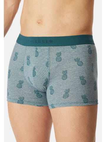 Schiesser Retro Short / Pant 95/5 Organic Cotton in Schwarz / türkis