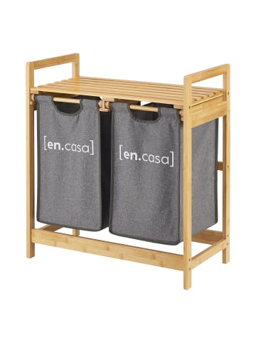 en.casa Standregal Kärkölä Bambus in Beige (H)73cm (B)36.5cm (T)33cm