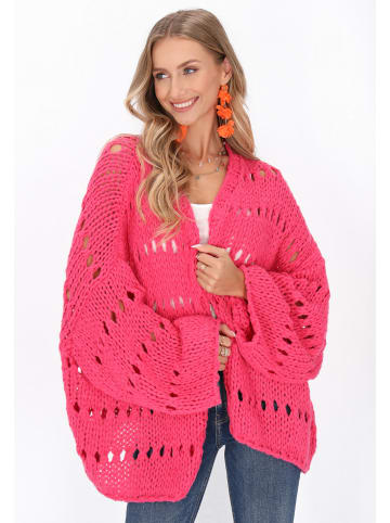 IZIA Cardigan in fuchsia