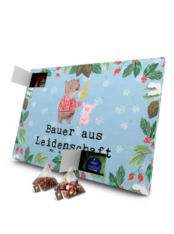 Mr. & Mrs. Panda Tee Adventskalender Bauer Leidenschaft mit Spruch in Eisblau