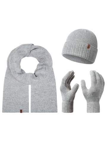 Rock Creek Schal Mütze Handschuhe Set in Grau