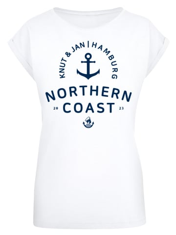 F4NT4STIC T-Shirt Nordsee Knut & Jan Hamburg in weiß