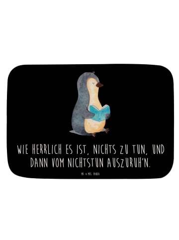 Mr. & Mrs. Panda Badematte Pinguin Buch mit Spruch in Schwarz