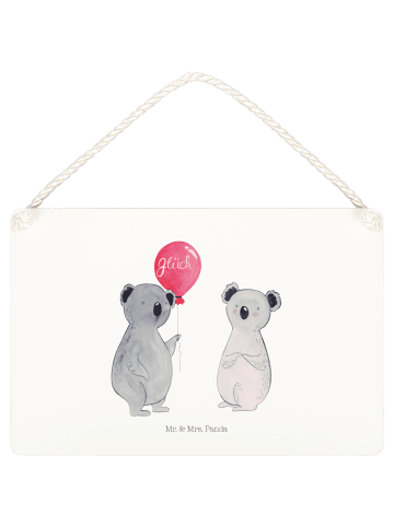 Mr. & Mrs. Panda Deko Schild Koala Luftballon ohne Spruch in Weiß
