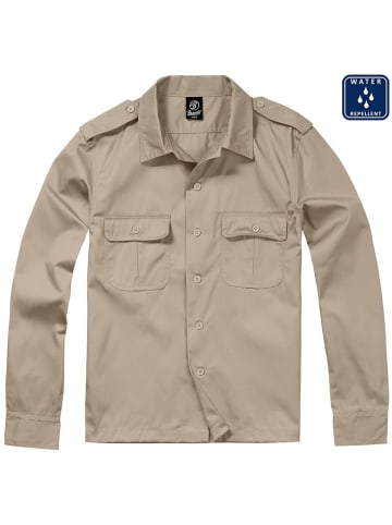 Brandit Hemd "Us Shirt Long Sleeve" in Beige
