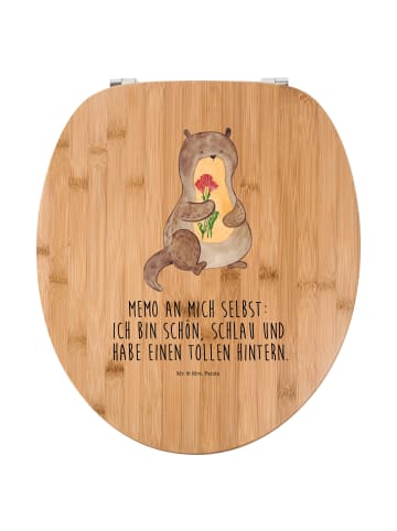 Mr. & Mrs. Panda Toilettendeckel Otter Blumenstrauß mit Spruch in Braun