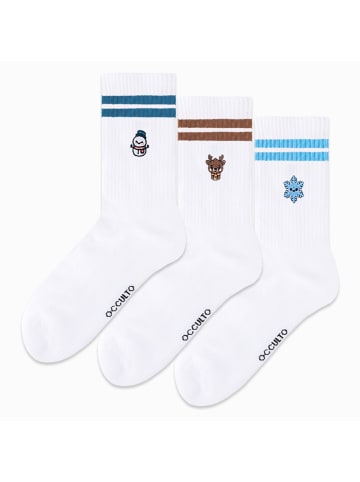 Occulto 3er Pack Weihnachts Tennissocken Rudi in Xmas2