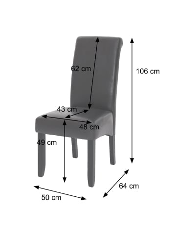 MCW 2er-Set Esszimmerstuhl N67, Wildlederoptik, schwarze Beine