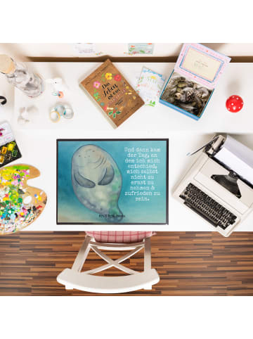 Mr. & Mrs. Panda Schreibunterlage Seekuh Happy Design mit Spruch in Weiß