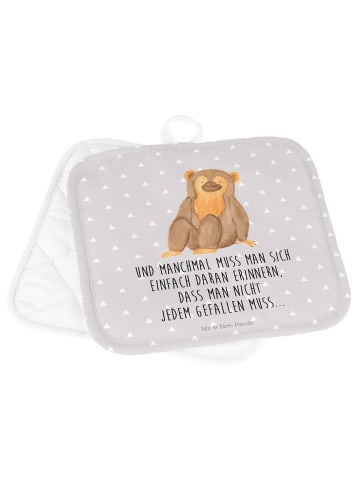 Mr. & Mrs. Panda Potholder Affe mit Spruch in Grau Pastell
