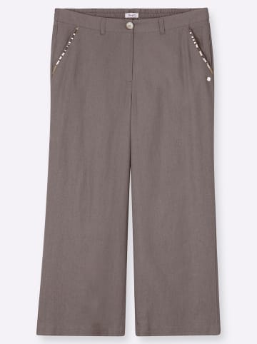 sheego Leinenhose in dunkeltaupe