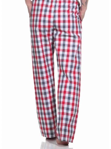 NORMANN Schlafanzug Hose lang gewebt Baumwolle - 79869 in rot