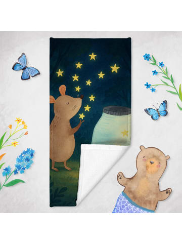 Mr. & Mrs. Panda Strandtuch Maus Sterne Design ohne Spruch in Weiß