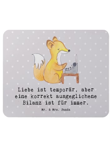 Mr. & Mrs. Panda Mousepad Buchhalter Weisheit mit Spruch in Grau Pastell