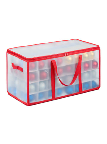relaxdays Christbaumkugel Tasche in Transparent/ Rot - (B)30 x (H)31 x (T)60 cm