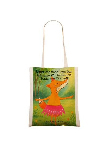 Mr. & Mrs. Panda Uni Tasche Fuchs Ballerina Design mit Spruch in Weiß