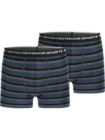 Normani Outdoor Sports 2er Pack Herren Merino Boxershorts in Navy/Schwarz/Grau