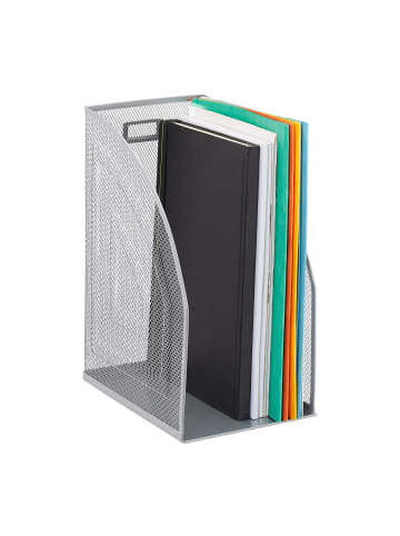 relaxdays 2x Stehsammler in Silber - (B)16 x (H)32 x (T)24,5 cm