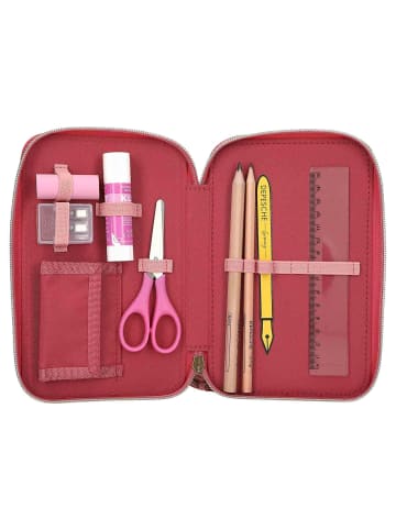 Depesche 3-Fach Federtasche LEOHEART TOPModel in 7,5 x 13 x 20 cm in rosa