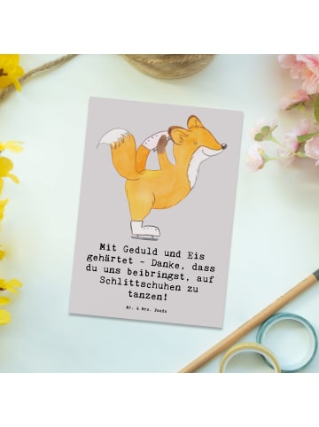 Mr. & Mrs. Panda Wanddeko Eiskunstlauf Trainerin mit Spruch in Grau Pastell