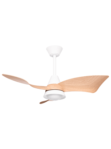 Beliani 2-tlg Deckenventilator mit Licht HAINES in Weiß/Braun