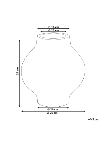Beliani Blumenvase MAGAN in Beige/Grau - (W) 25 x (H) 31 x (L) 25 cm