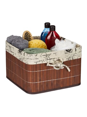 relaxdays 2 x Aufbewahrungskorb in Braun/ Creme - (B)31 x (H)20 x (T)31 cm