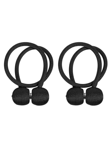 Intirilife 2-teiliges Raffhalter Set Gardinenklammer in Schwarz