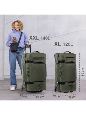 SONS OF ALOHA Reisetasche Reisetasche mit Rollen groß | Duffle 80 cm XL 120L in grün