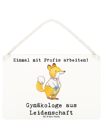 Mr. & Mrs. Panda Schild Gynäkologe Leidenschaft mit Spruch in Weiß
