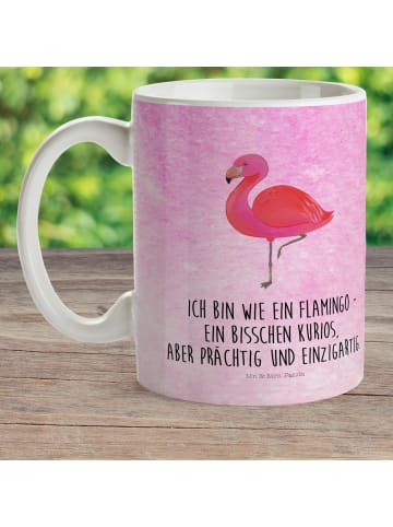 Mr. & Mrs. Panda Trinkbecher Flamingo Classic mit Spruch in Aquarell Pink