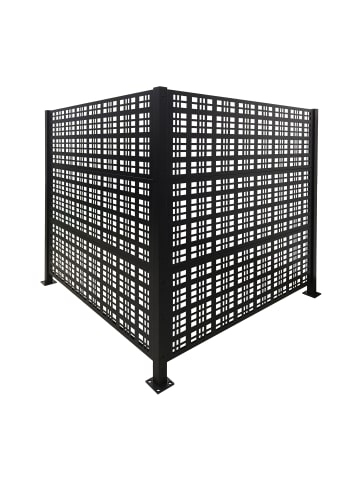 relaxdays Mülltonnenverkleidung "Square" in Schwarz - (B)240 x (H)120 x (T)4 cm