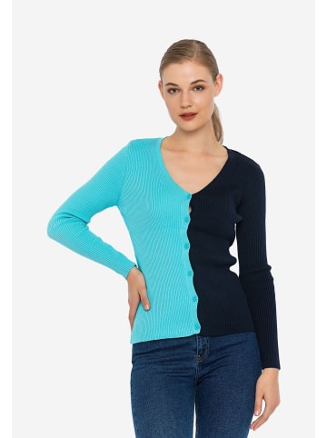 GIORGIO DI MARE Strickjacke Jolie in Turquoise-Navy