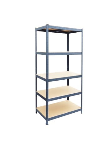 relaxdays Schwerlastregal "5 Ebenen" in Anthrazit - (B)90 x (H)180 x (T)40 cm